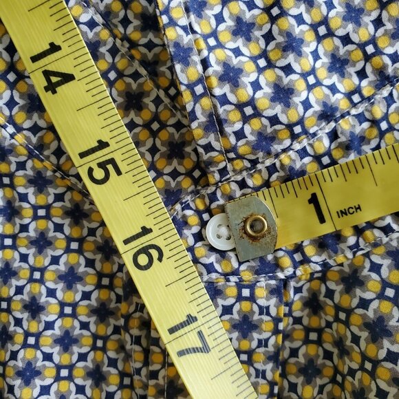 Psycho Bunny 100% Pima Cotton Geometric Printed Long Sleeve Button Down Shirt M - Picture 12 of 13